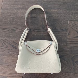 Vegan leather beige shoulder bag